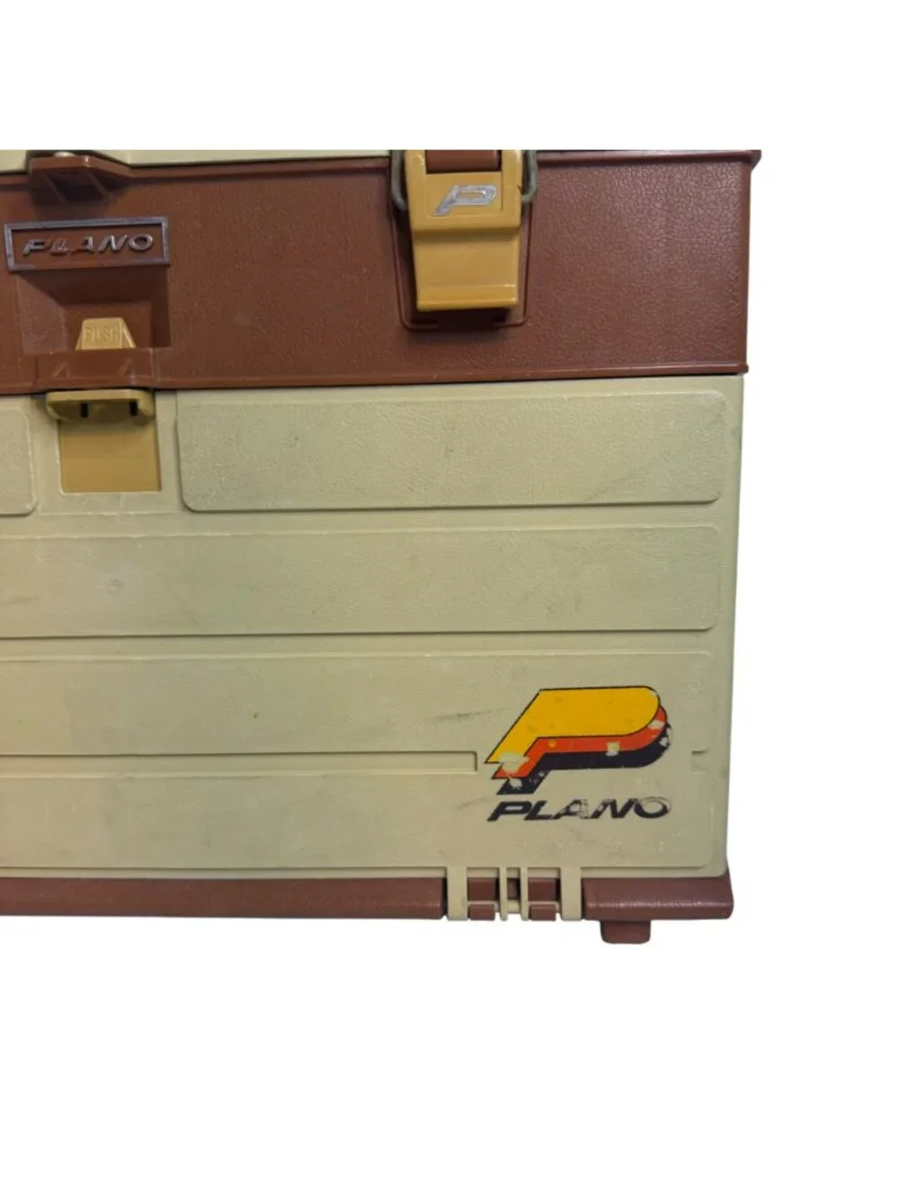 Vintage Plano 757 Tackle Box Multi-Tiered Brown & Beige USA-Made